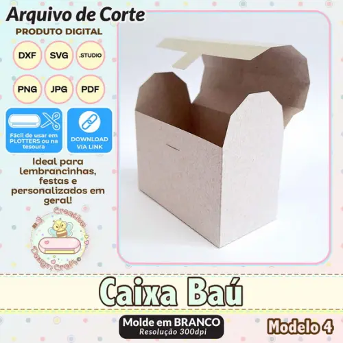 Arquivo de Corte Silhouette Caixa Baú Modelo 4