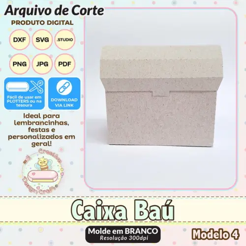 Arquivo de Corte Silhouette Caixa Baú Modelo 4