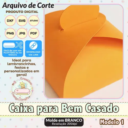 Arquivo de Corte Silhouette Caixa Bem Casado Modelo 1