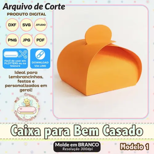 Arquivo de Corte Silhouette Caixa Bem Casado Modelo 1