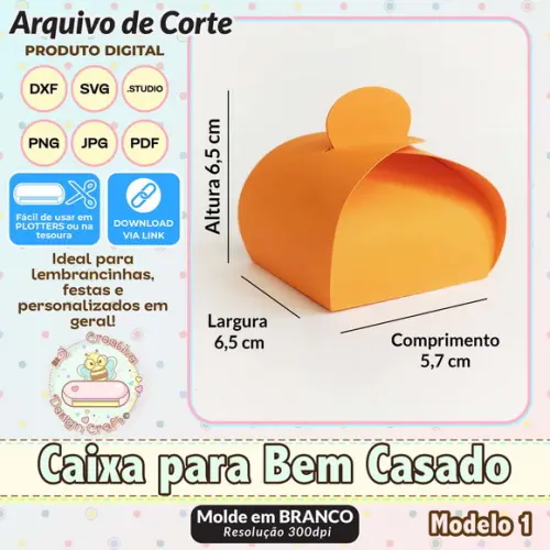 Arquivo de Corte Silhouette Caixa Bem Casado Modelo 1