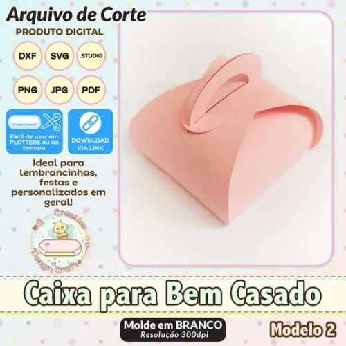 Arquivo de Corte Silhouette Caixa Bem Casado Modelo 2