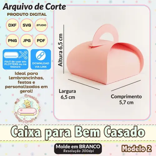Arquivo de Corte Silhouette Caixa Bem Casado Modelo 2