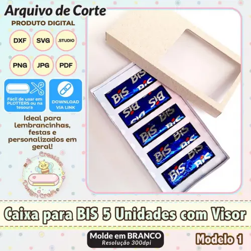 Arquivo de Corte Silhouette Caixa Bis 5 Unidades Visor