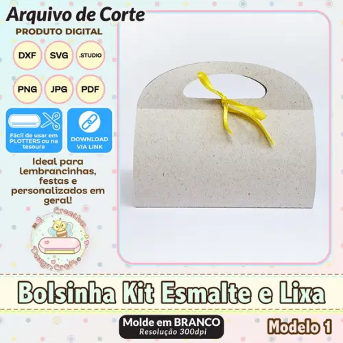 Arquivo de Corte Silhouette Caixa Bolsinha Kit Esmalte Lixa
