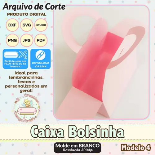 Arquivo de Corte Silhouette Caixa Bolsinha Modelo 4
