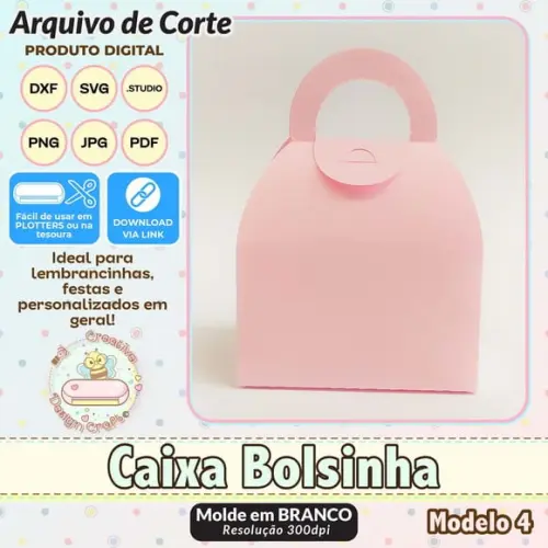 Arquivo de Corte Silhouette Caixa Bolsinha Modelo 4