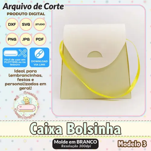 Arquivo de Corte Silhouette Caixa Bolsinha Modelo 3