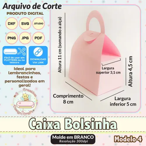 Arquivo de Corte Silhouette Caixa Bolsinha Modelo 4