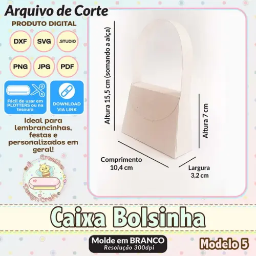 Arquivo de Corte Silhouette Caixa Bolsinha Modelo 5