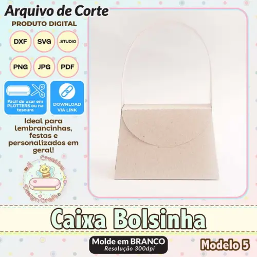 Arquivo de Corte Silhouette Caixa Bolsinha Modelo 5