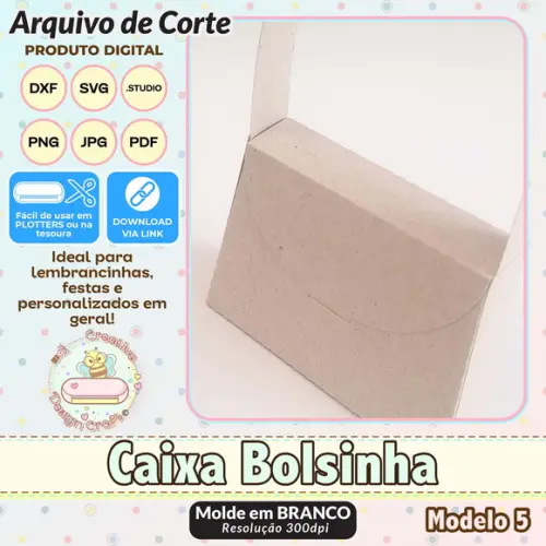 Arquivo de Corte Silhouette Caixa Bolsinha Modelo 5