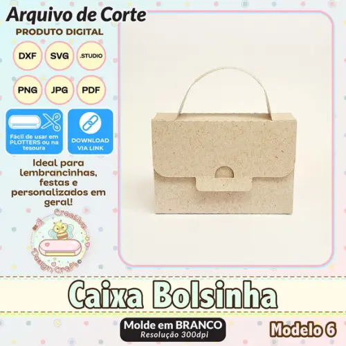Arquivo de Corte Silhouette Caixa Bolsinha Modelo 6