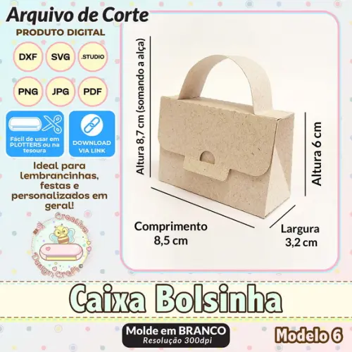 Arquivo de Corte Silhouette Caixa Bolsinha Modelo 6