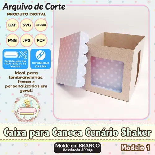 Arquivo de Corte Silhouette Caixa Caneca Cenário Shaker 1