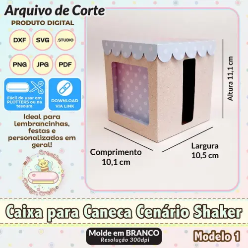 Arquivo de Corte Silhouette Caixa Caneca Cenário Shaker 1