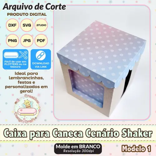 Arquivo de Corte Silhouette Caixa Caneca Cenário Shaker 1