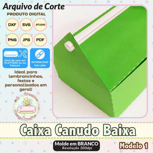 Arquivo de Corte Silhouette Caixa Canudo Baixa