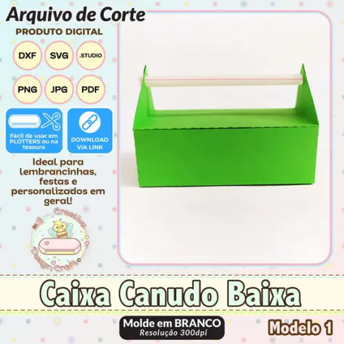 Arquivo de Corte Silhouette Caixa Canudo Baixa