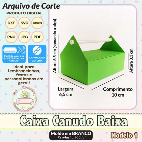 Arquivo de Corte Silhouette Caixa Canudo Baixa