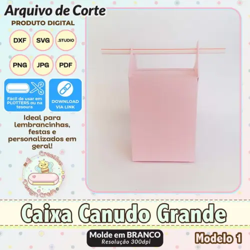 Arquivo de Corte Silhouette Caixa Canudo Grande