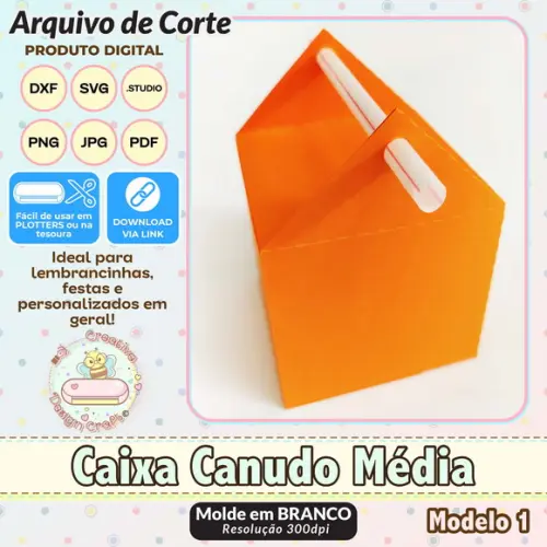 Arquivo de Corte Silhouette Caixa Canudo Média