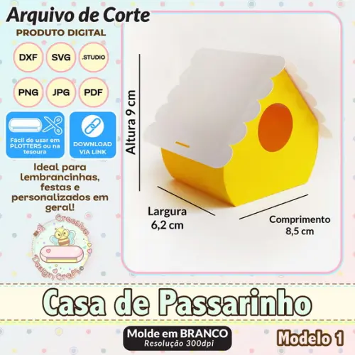 Arquivo de Corte Silhouette Caixa Casa de Passarinho 1