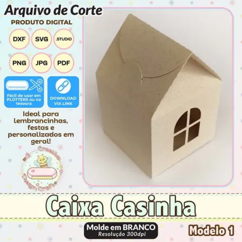 Arquivo de Corte Silhouette Caixa Casinha Modelo 1