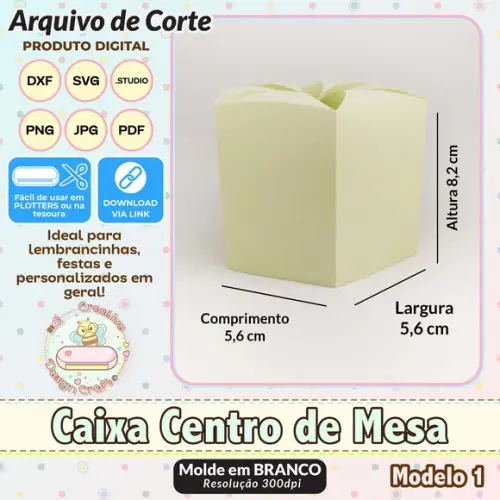 Arquivo de Corte Silhouette Caixa Centro de Mesa