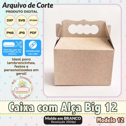 Arquivo de Corte Silhouette Caixa com Alça Big Modelo 12