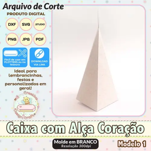 Arquivo de Corte Silhouette Caixa com Alça Coração Modelo 1