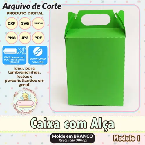 Arquivo de Corte Silhouette Caixa com Alça Modelo 1