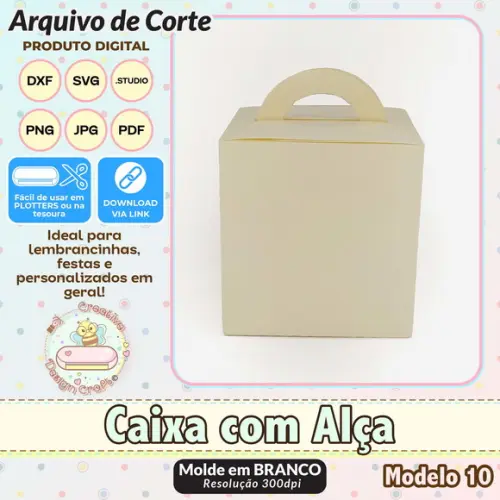 Arquivo de Corte Silhouette Caixa com Alça Modelo 10