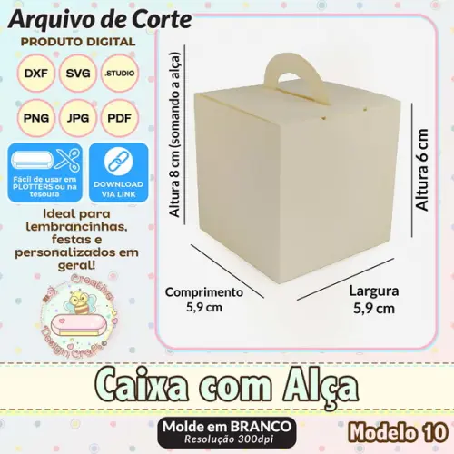 Arquivo de Corte Silhouette Caixa com Alça Modelo 10