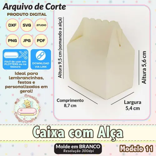 Arquivo de Corte Silhouette Caixa com Alça Modelo 11