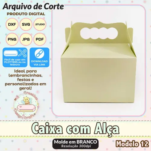Arquivo de Corte Silhouette Caixa com Alça Modelo 12
