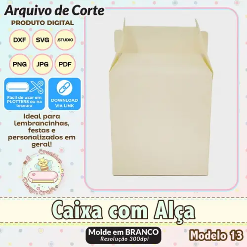 Arquivo de Corte Silhouette Caixa com Alça Modelo 13