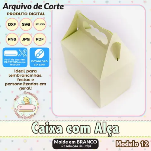 Arquivo de Corte Silhouette Caixa com Alça Modelo 12
