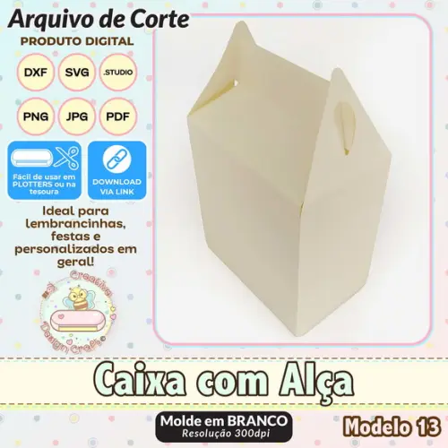 Arquivo de Corte Silhouette Caixa com Alça Modelo 13