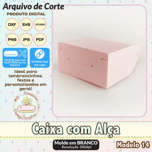 Arquivo de Corte Silhouette Caixa com Alça Modelo 14