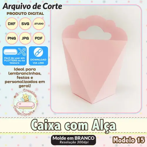 Arquivo de Corte Silhouette Caixa com Alça Modelo 15