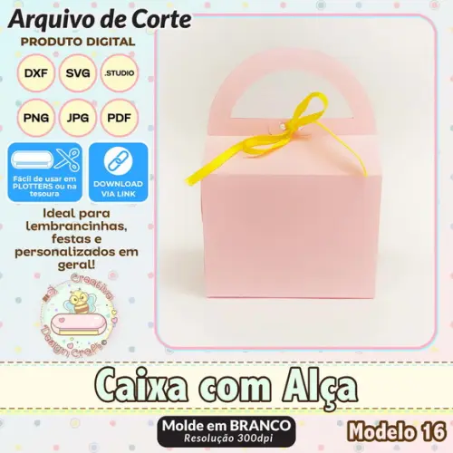 Arquivo de Corte Silhouette Caixa com Alça Modelo 16