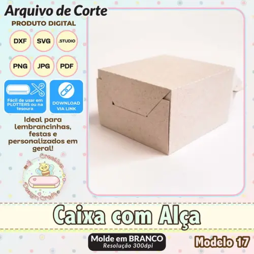 Arquivo de Corte Silhouette Caixa com Alça Modelo 17