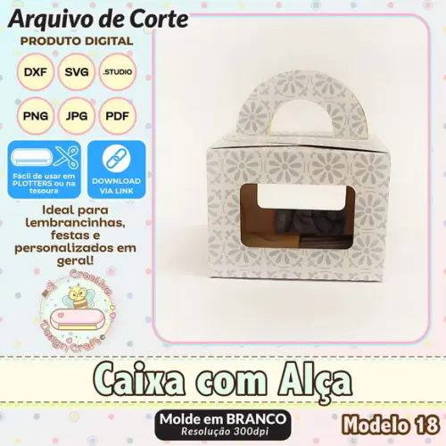 Arquivo de Corte Silhouette Caixa com Alça Modelo 18