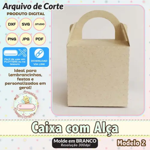 Arquivo de Corte Silhouette Caixa com Alça Modelo 2