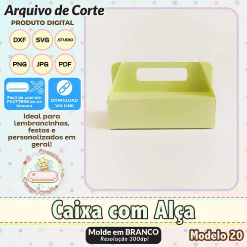 Arquivo de Corte Silhouette Caixa com Alça Modelo 20