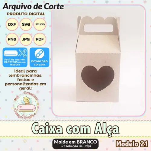 Arquivo de Corte Silhouette Caixa com Alça Modelo 21