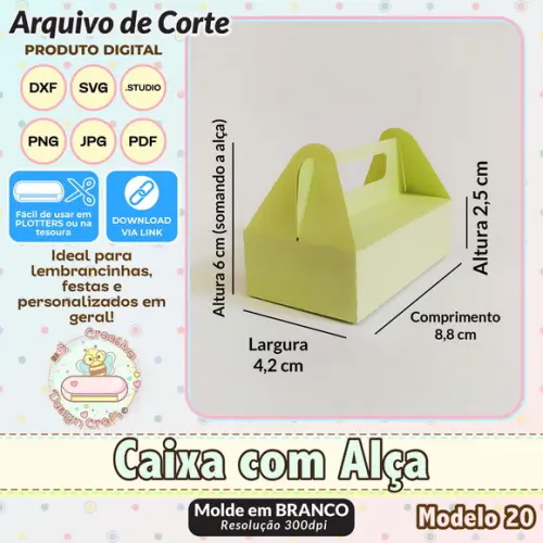 Arquivo de Corte Silhouette Caixa com Alça Modelo 20