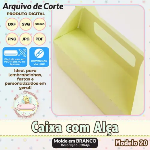 Arquivo de Corte Silhouette Caixa com Alça Modelo 20