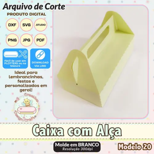 Arquivo de Corte Silhouette Caixa com Alça Modelo 20